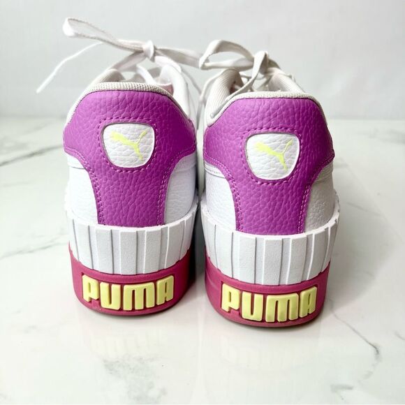 PUMA Cali Wedge White Leather Lifestyle Sneakers - Picture 8 of 16